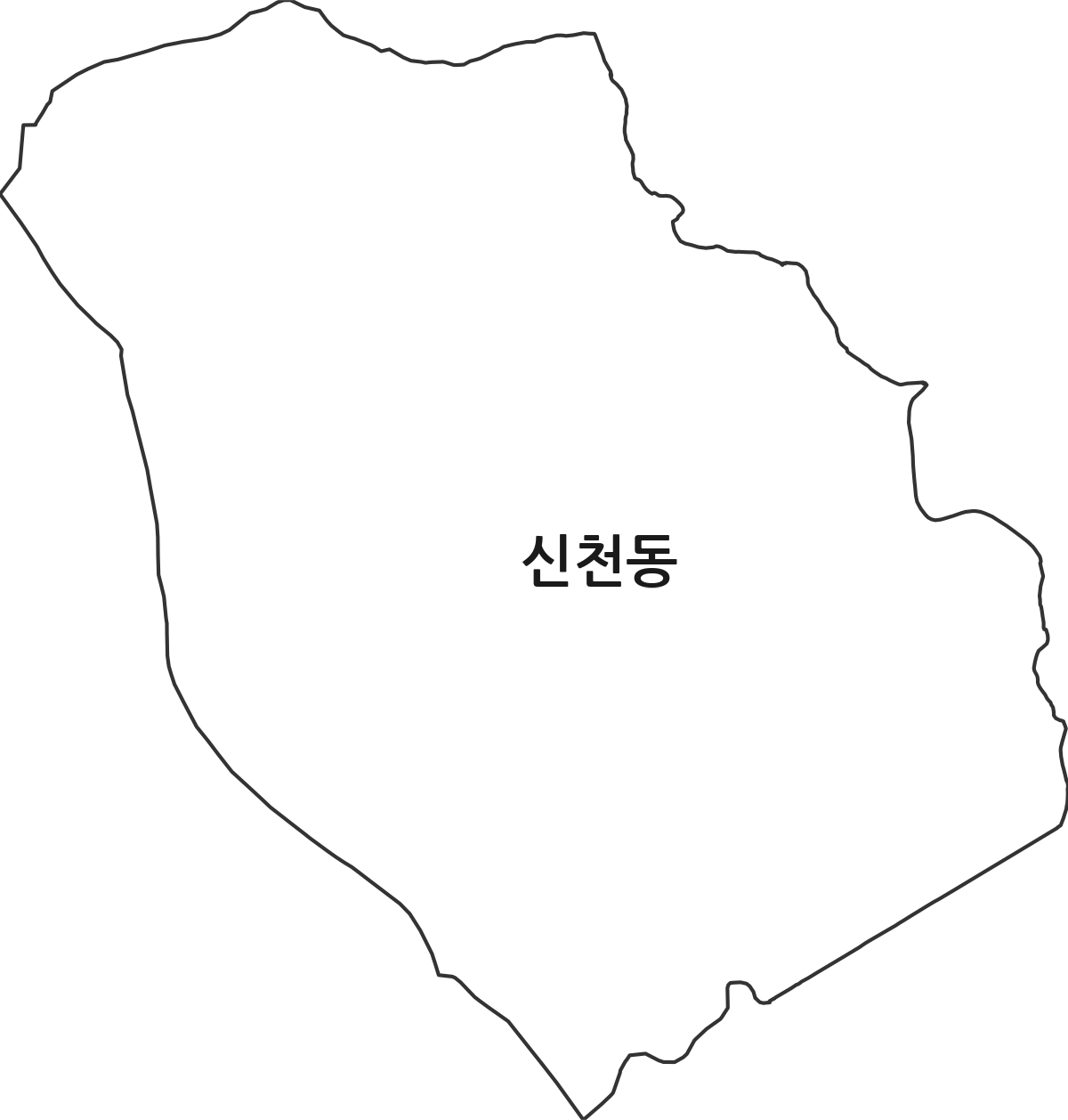 울산광역시 북구 신천동 법정동 행정구역 경계 지도
