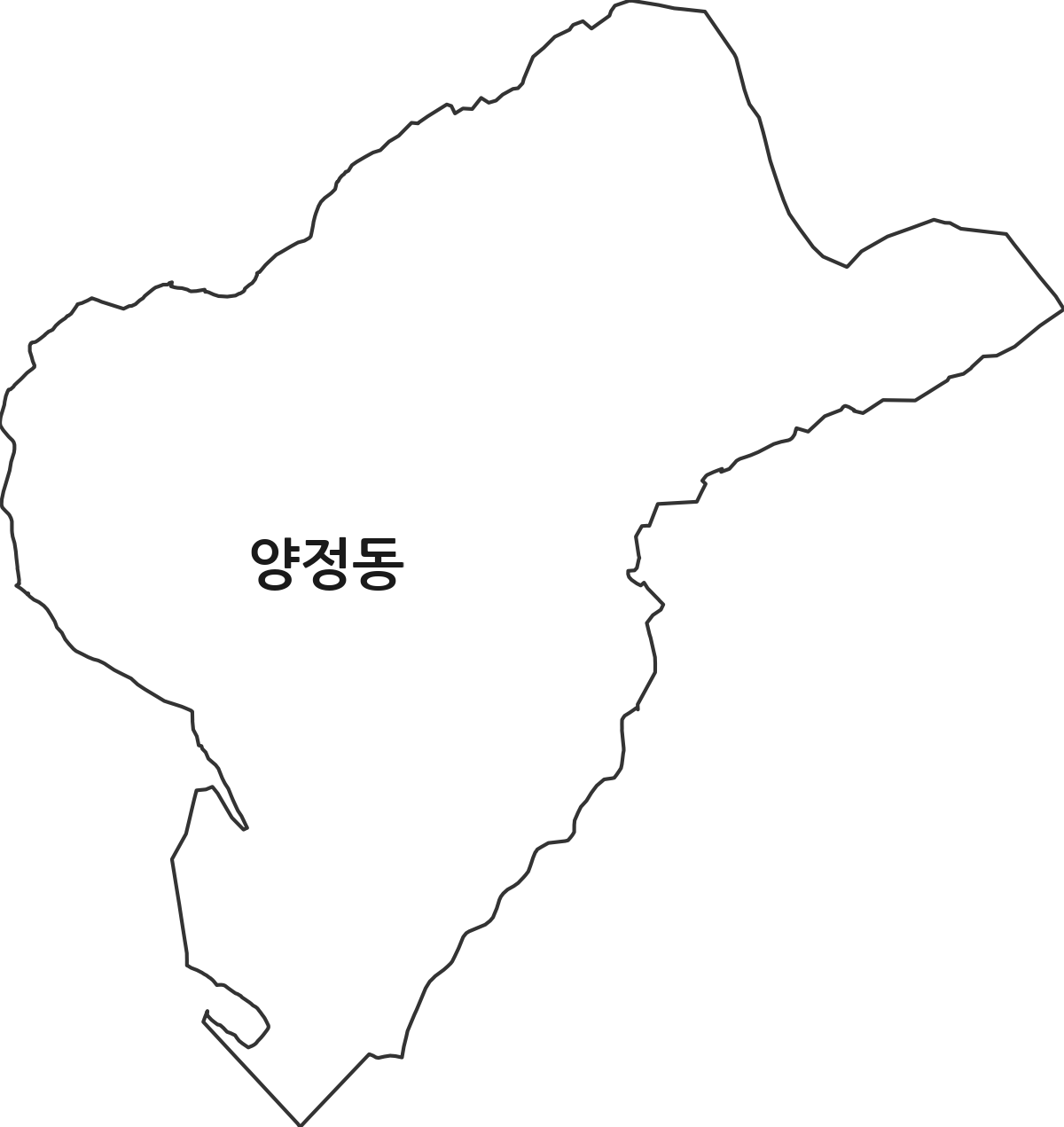울산광역시 북구 양정동 법정동 행정구역 경계 지도