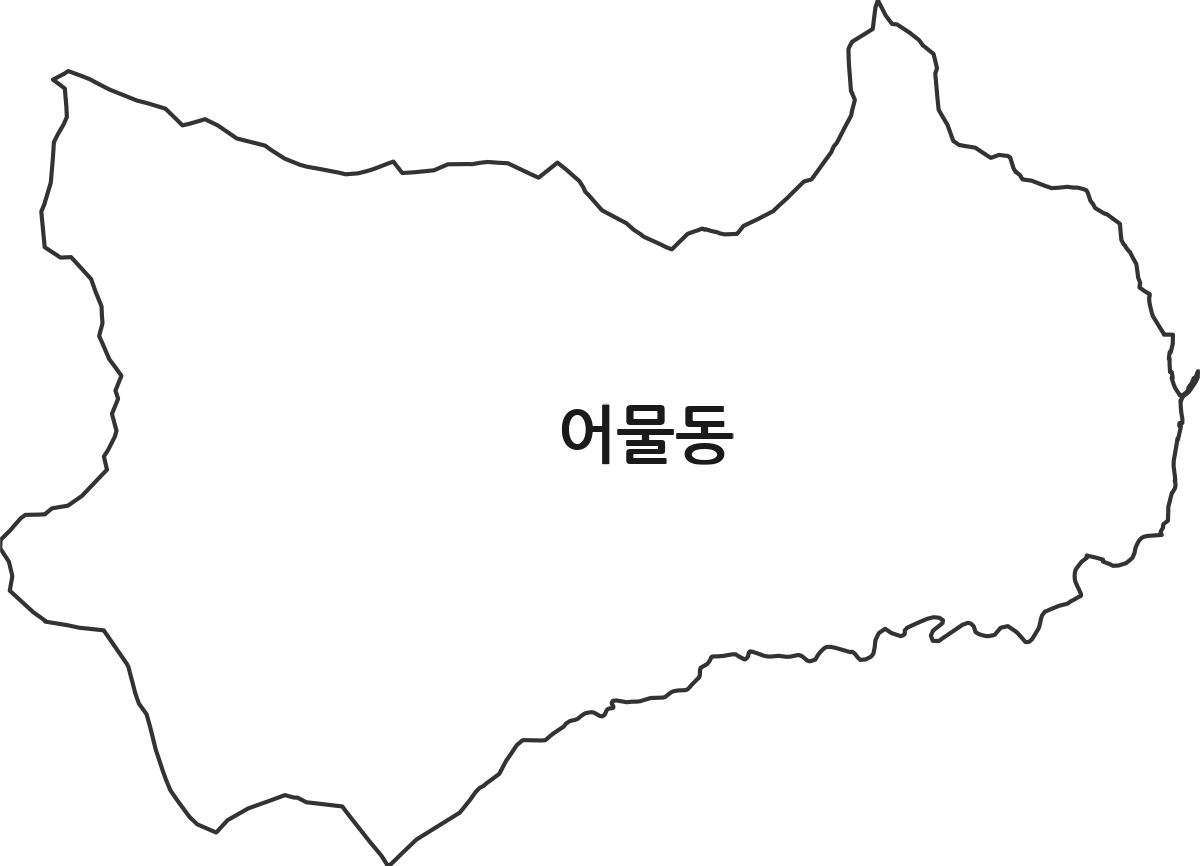 울산광역시 북구 어물동 법정동 행정구역 경계 지도