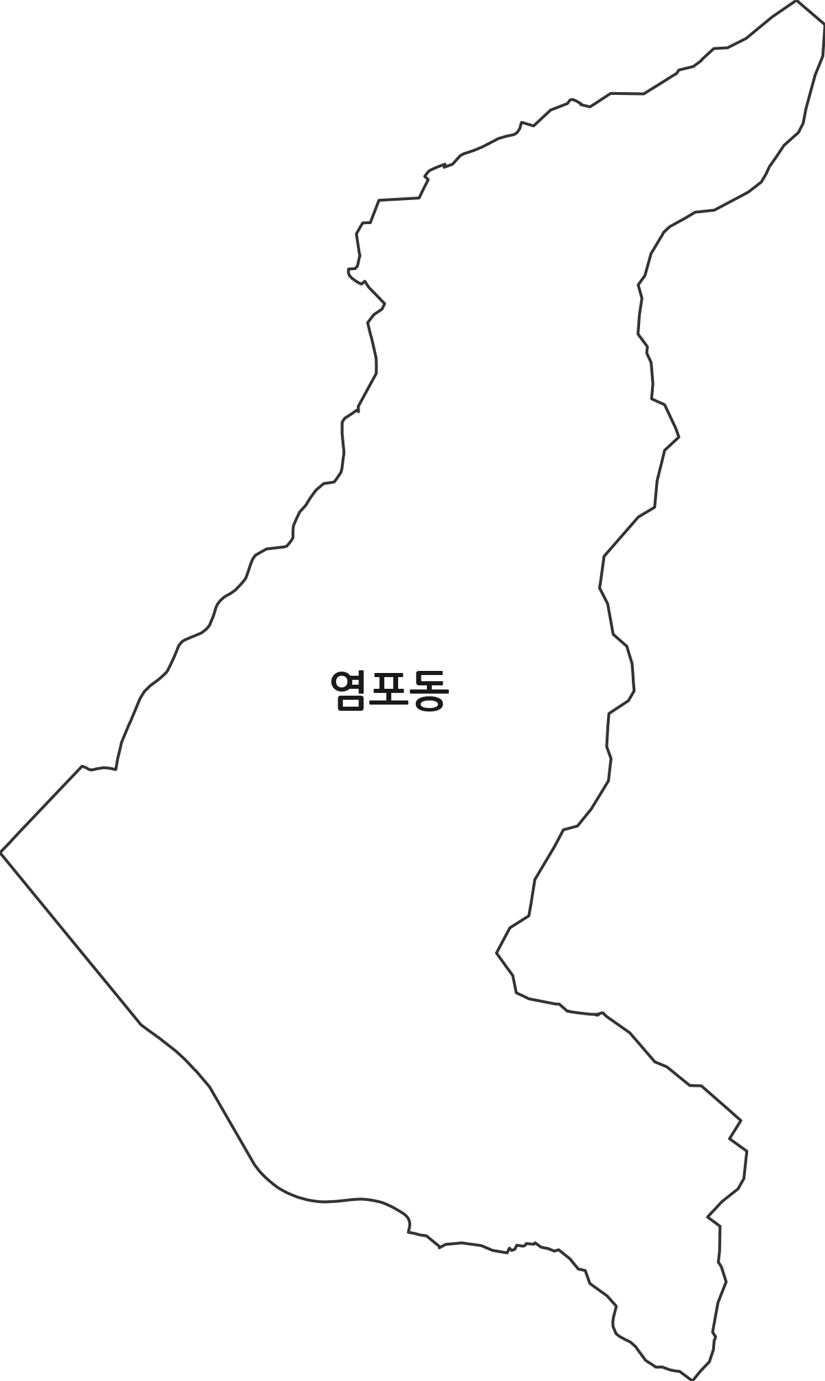 울산광역시 북구 염포동 법정동 행정구역 경계 지도