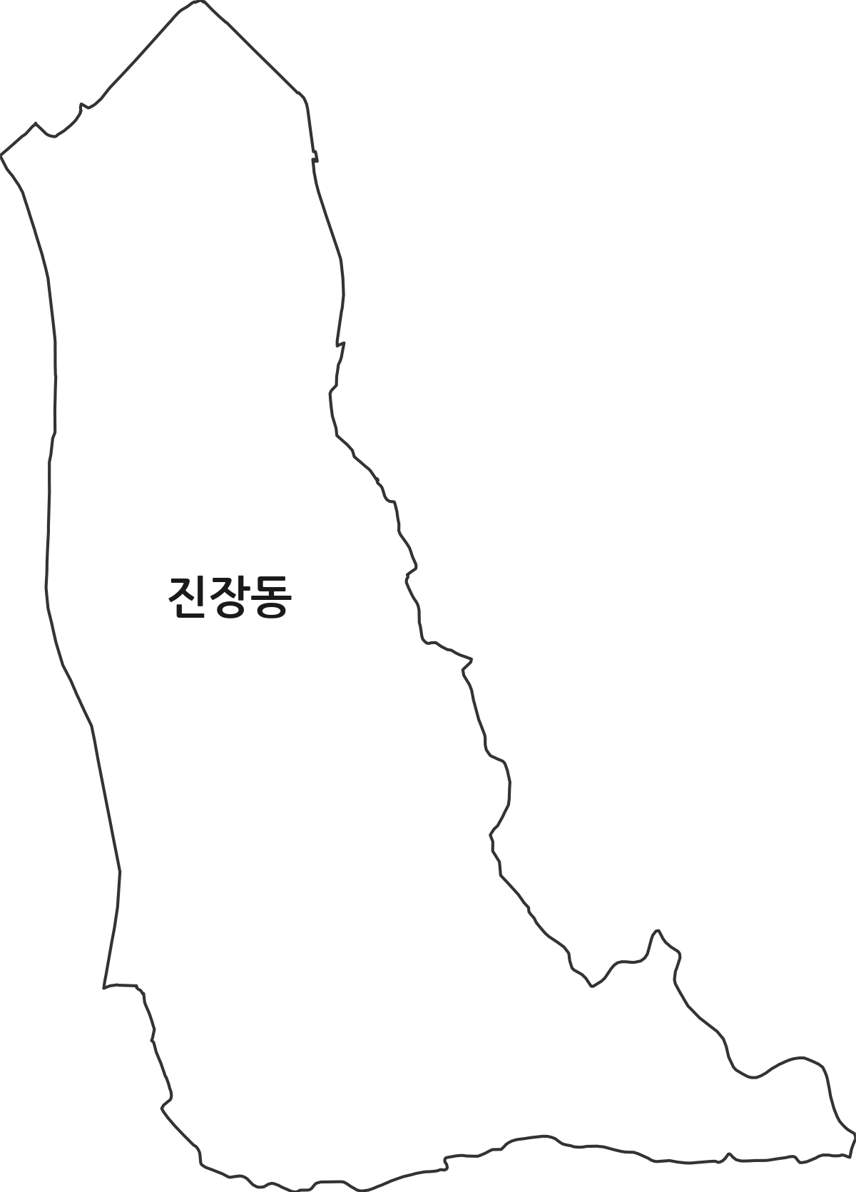 울산광역시 북구 진장동 법정동 행정구역 경계 지도