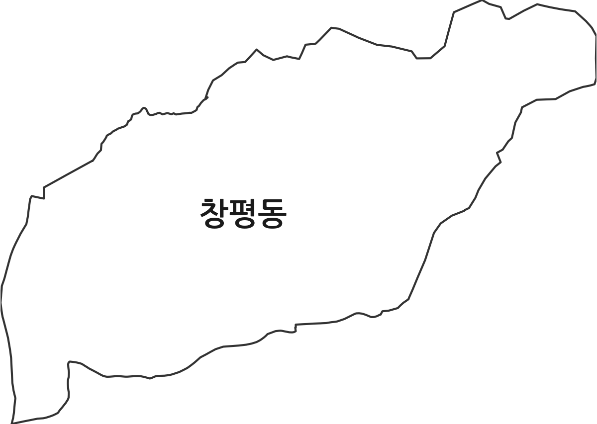 울산광역시 북구 창평동 법정동 행정구역 경계 지도