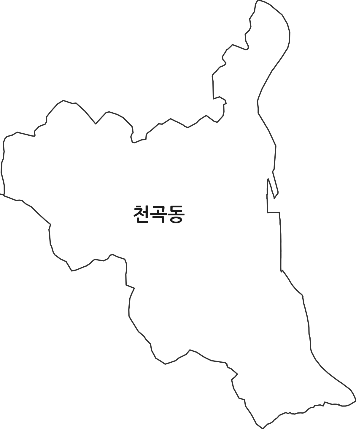 울산광역시 북구 천곡동 법정동 행정구역 경계 지도