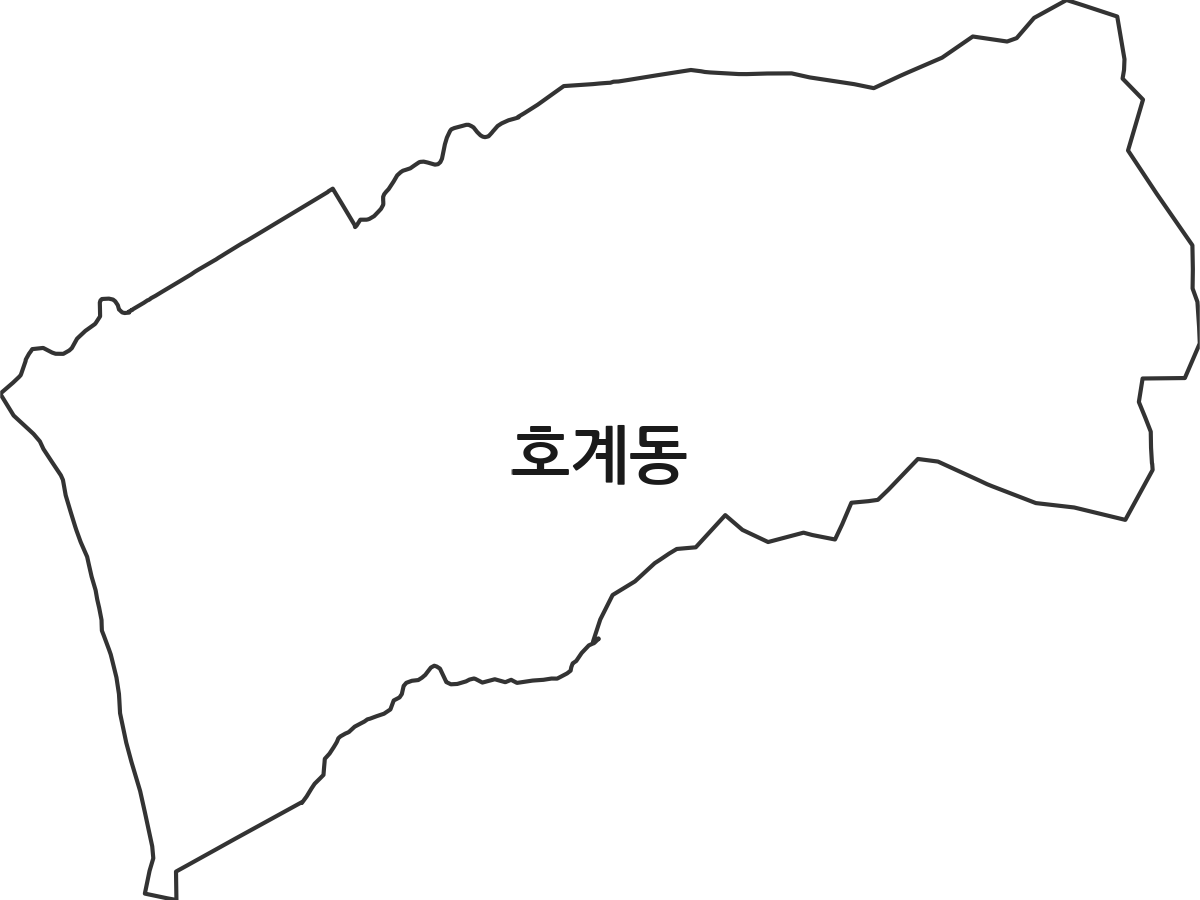울산광역시 북구 호계동 법정동 행정구역 경계 지도