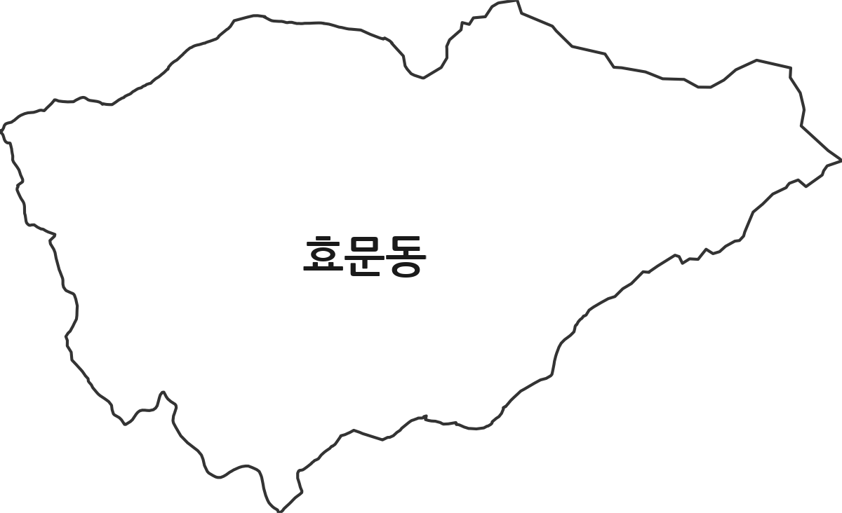울산광역시 북구 효문동 법정동 행정구역 경계 지도