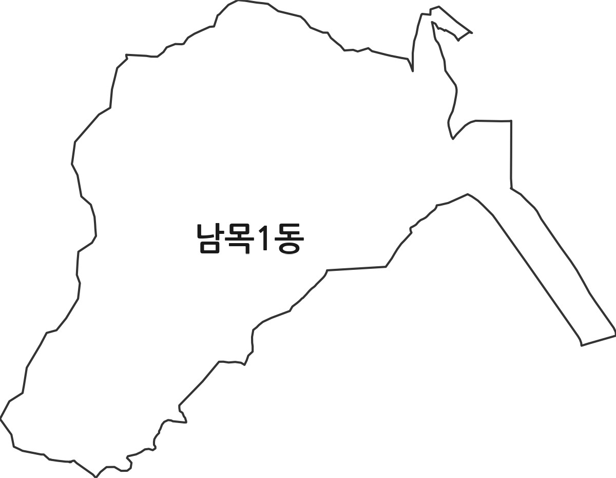 울산광역시 동구 남목1동 행정동 행정구역 경계 지도