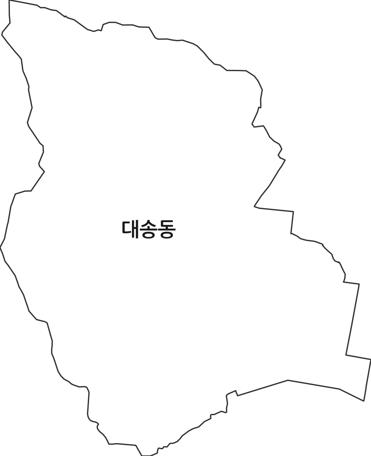 울산광역시 동구 대송동 행정동 행정구역 경계 지도