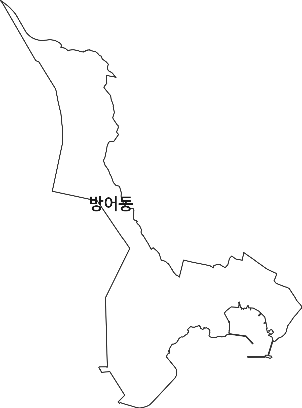 울산광역시 동구 방어동 행정동 행정구역 경계 지도