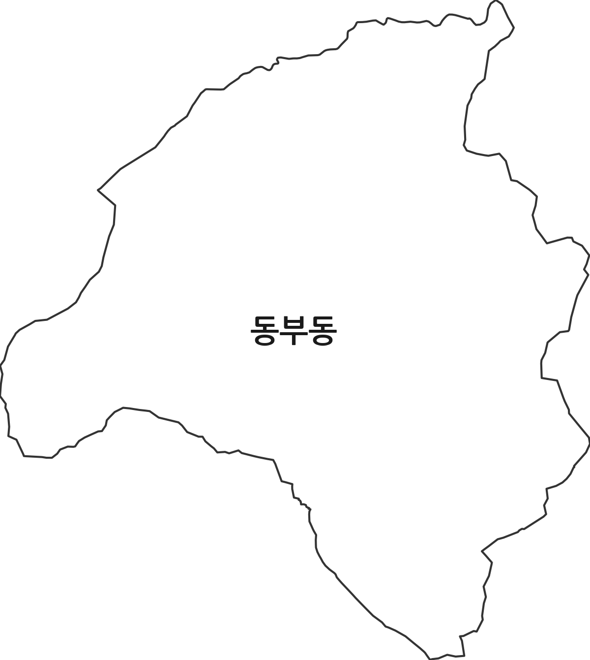 울산광역시 동구 동부동 법정동 행정구역 경계 지도