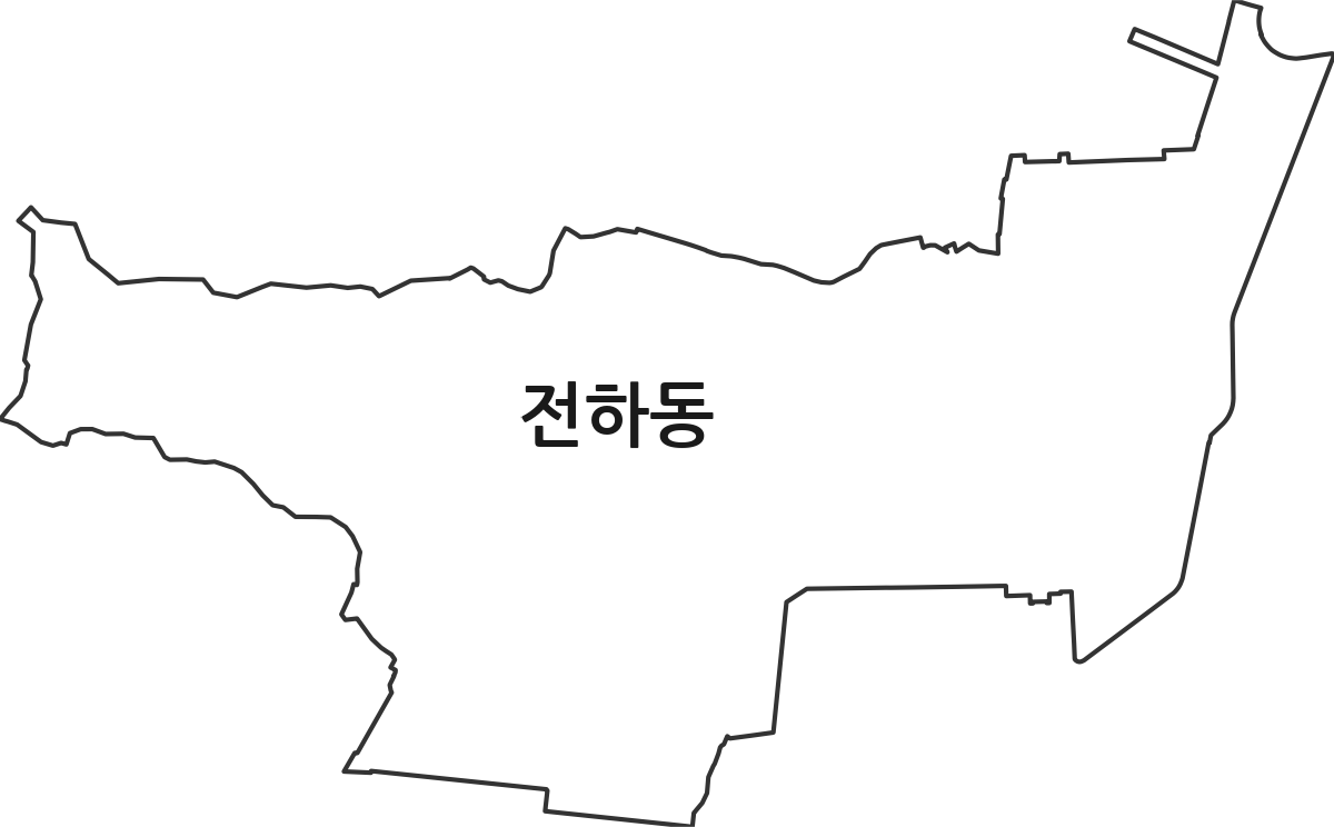 울산광역시 동구 전하동 법정동 행정구역 경계 지도