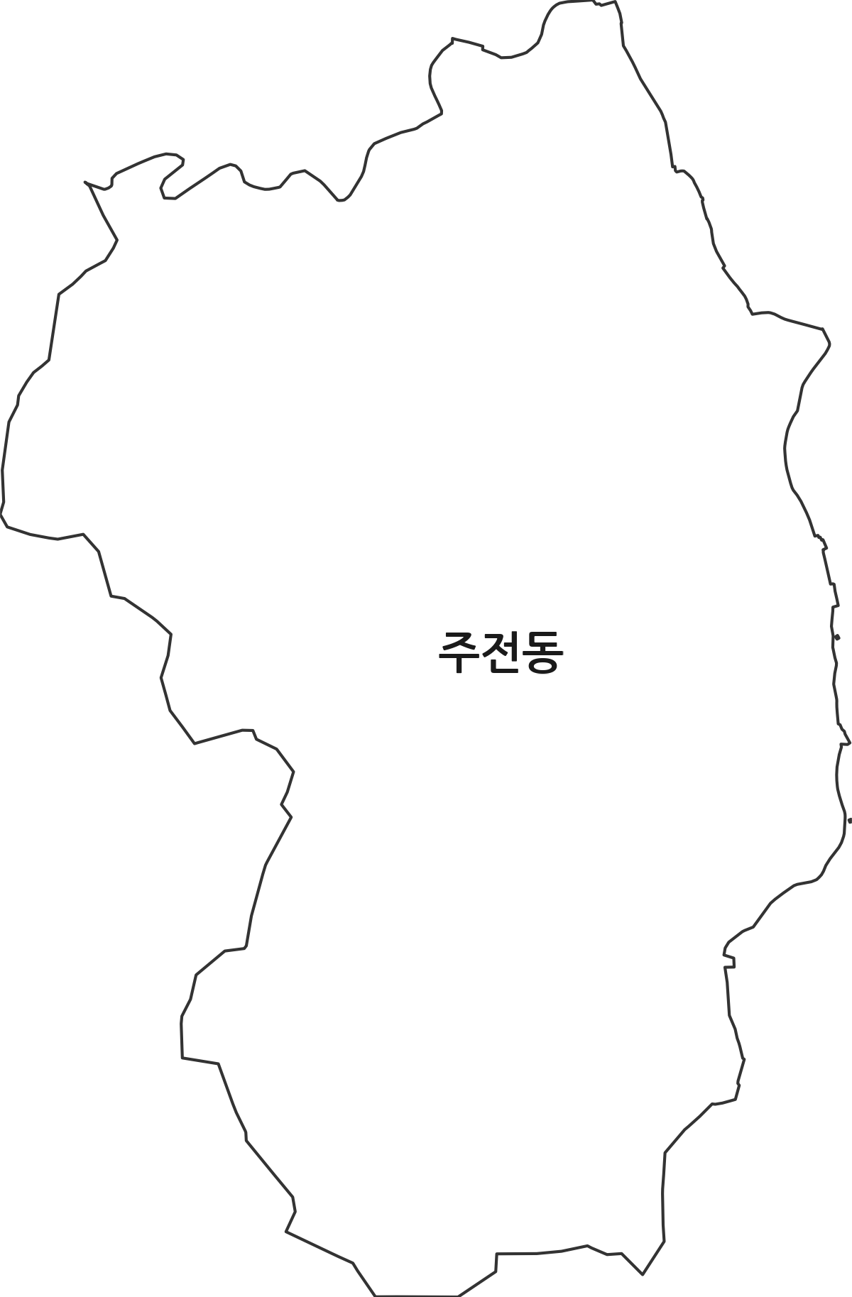 울산광역시 동구 주전동 법정동 행정구역 경계 지도