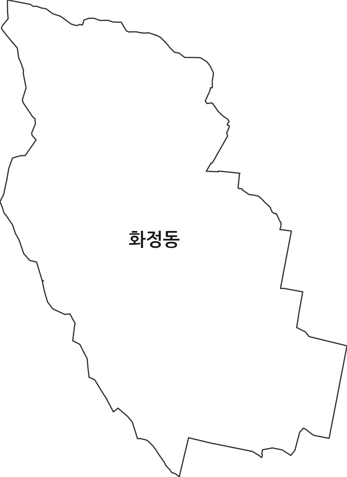 울산광역시 동구 화정동 법정동 행정구역 경계 지도