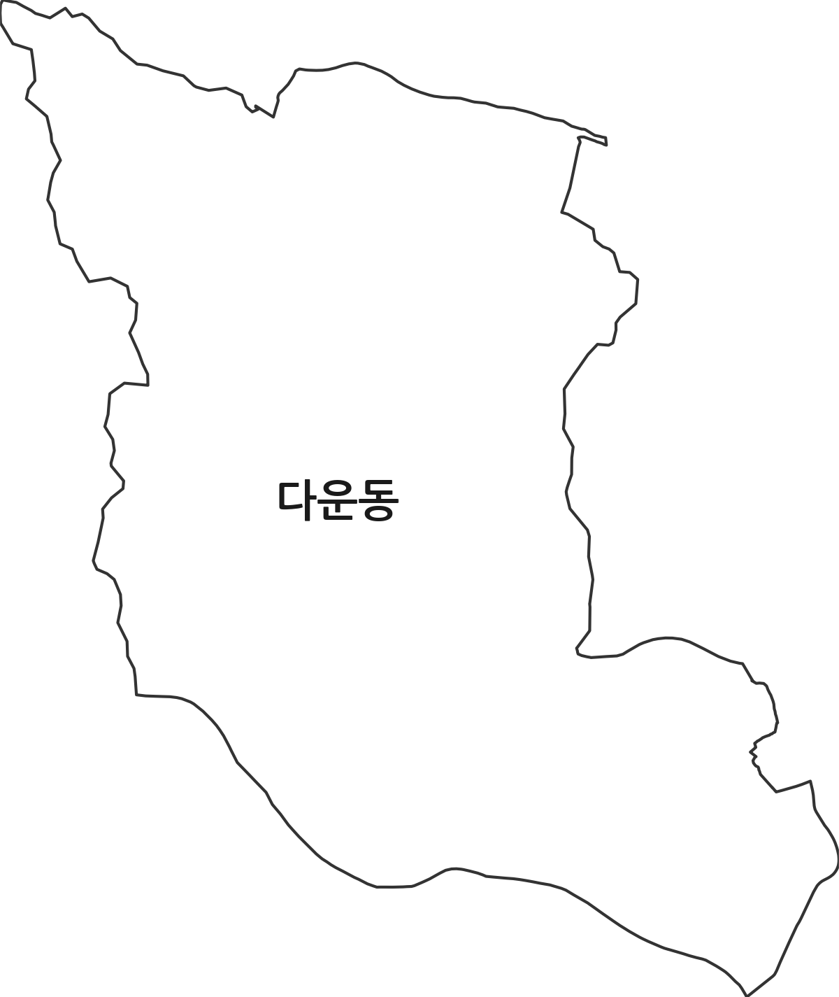 울산광역시 중구 다운동 행정동 행정구역 경계 지도