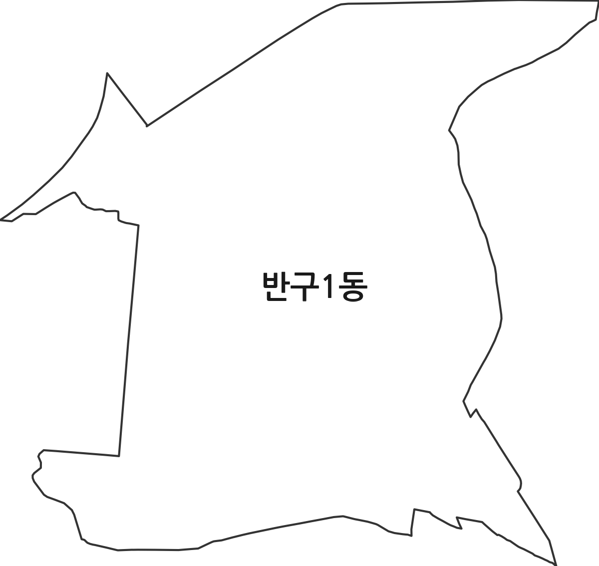 울산광역시 중구 반구1동 행정동 행정구역 경계 지도