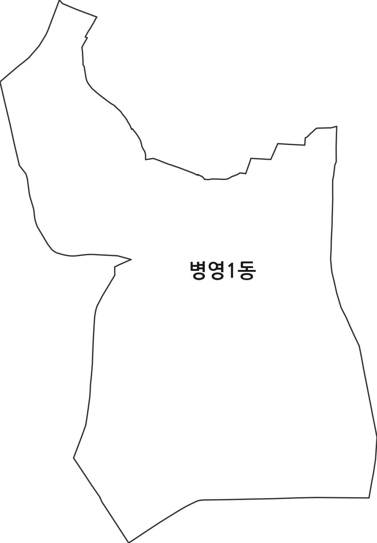 울산광역시 중구 병영1동 행정동 행정구역 경계 지도