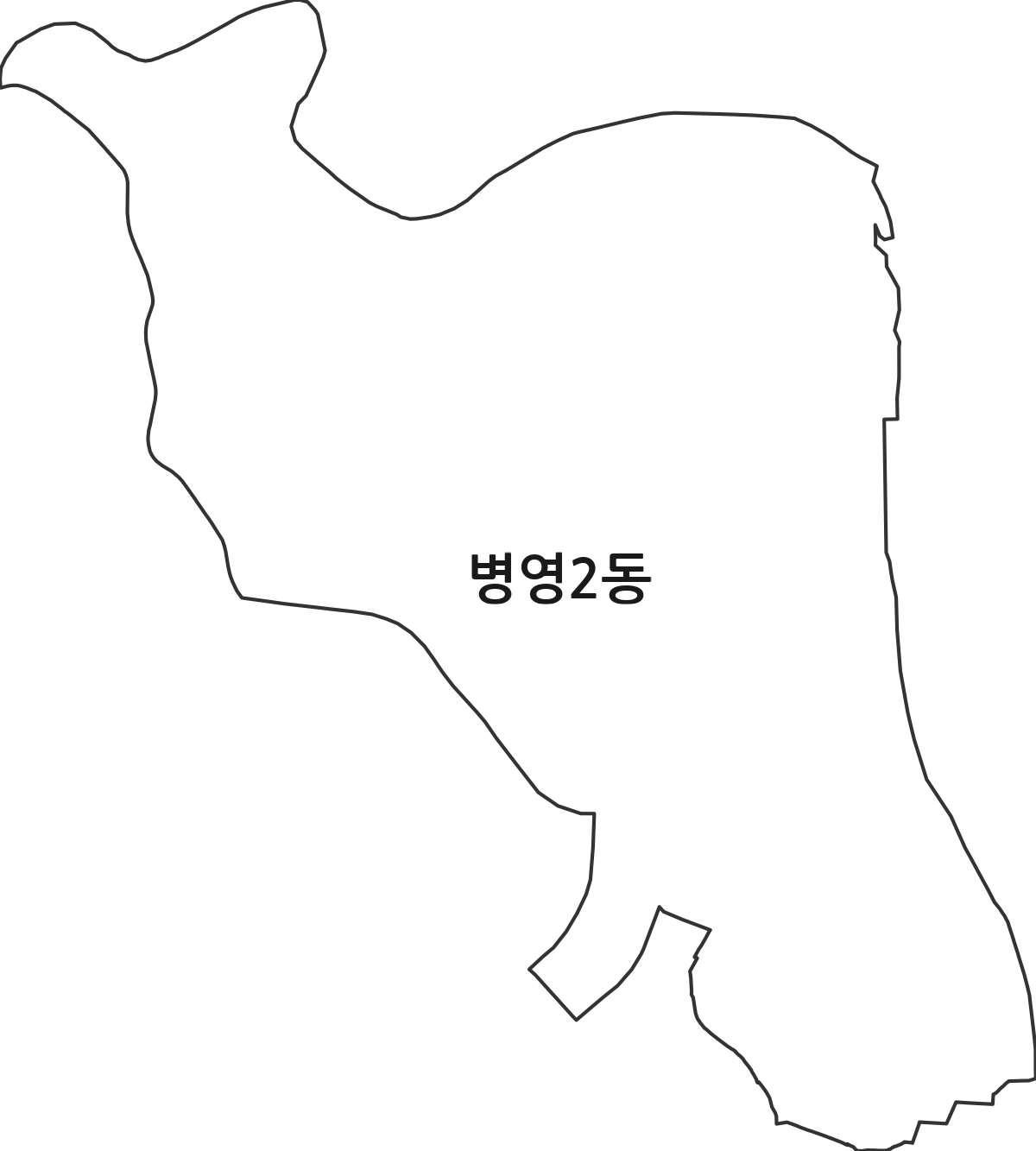 울산광역시 중구 병영2동 행정동 행정구역 경계 지도