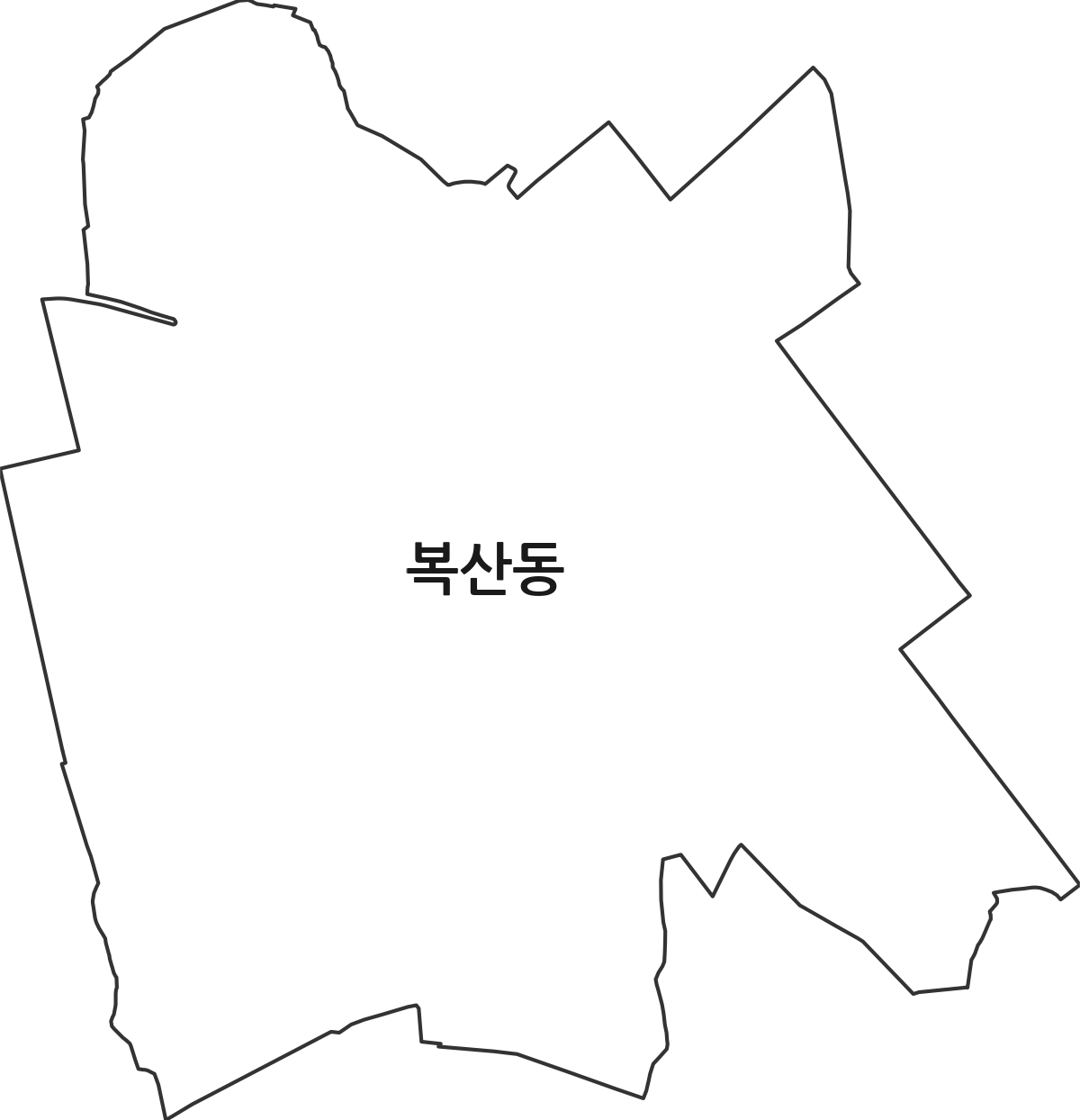 울산광역시 중구 복산동 행정동 행정구역 경계 지도
