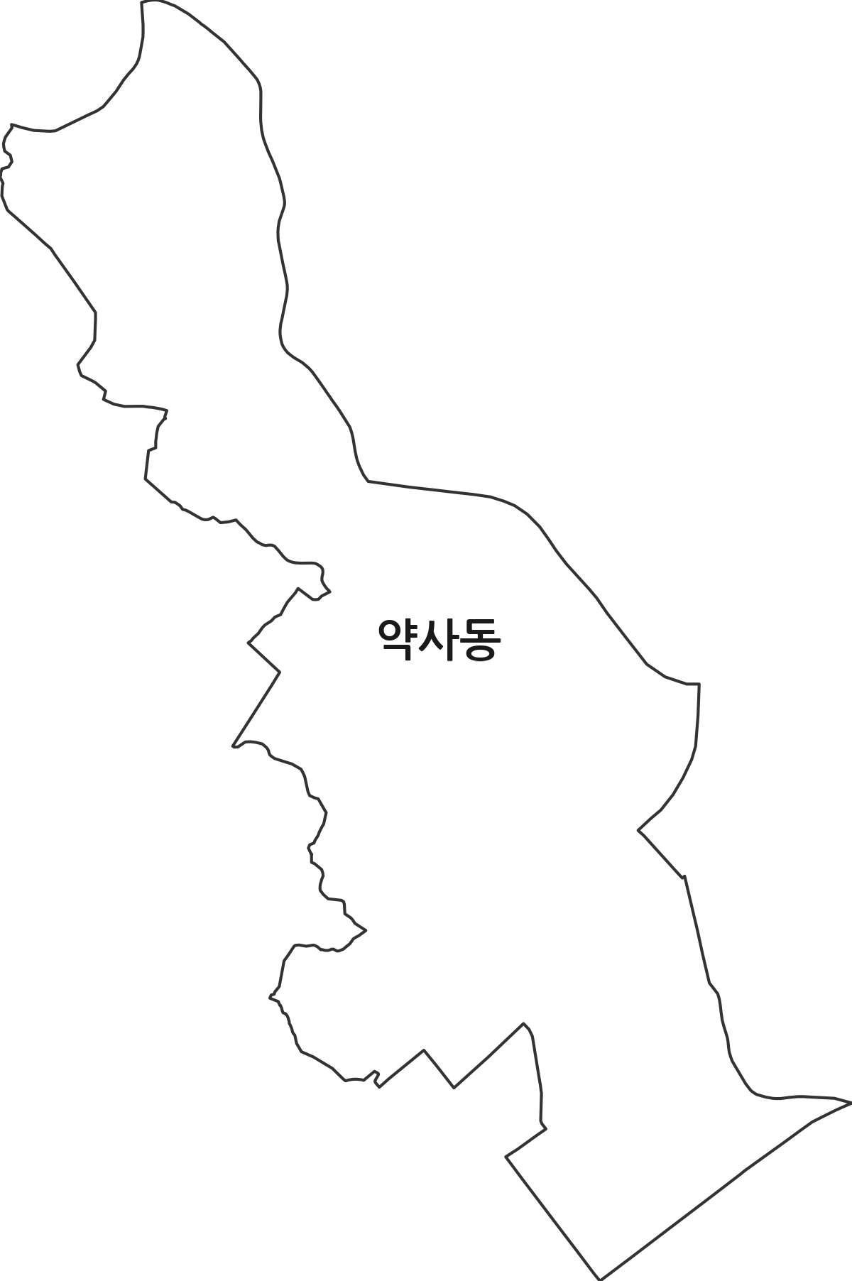 울산광역시 중구 약사동 행정동 행정구역 경계 지도