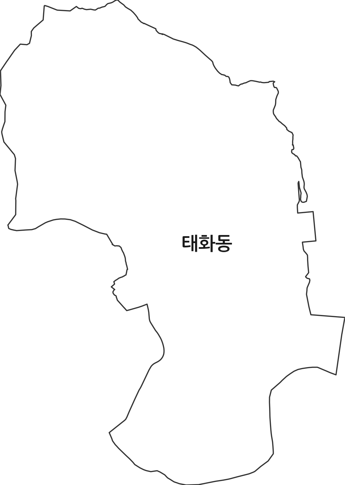 울산광역시 중구 태화동 행정동 행정구역 경계 지도