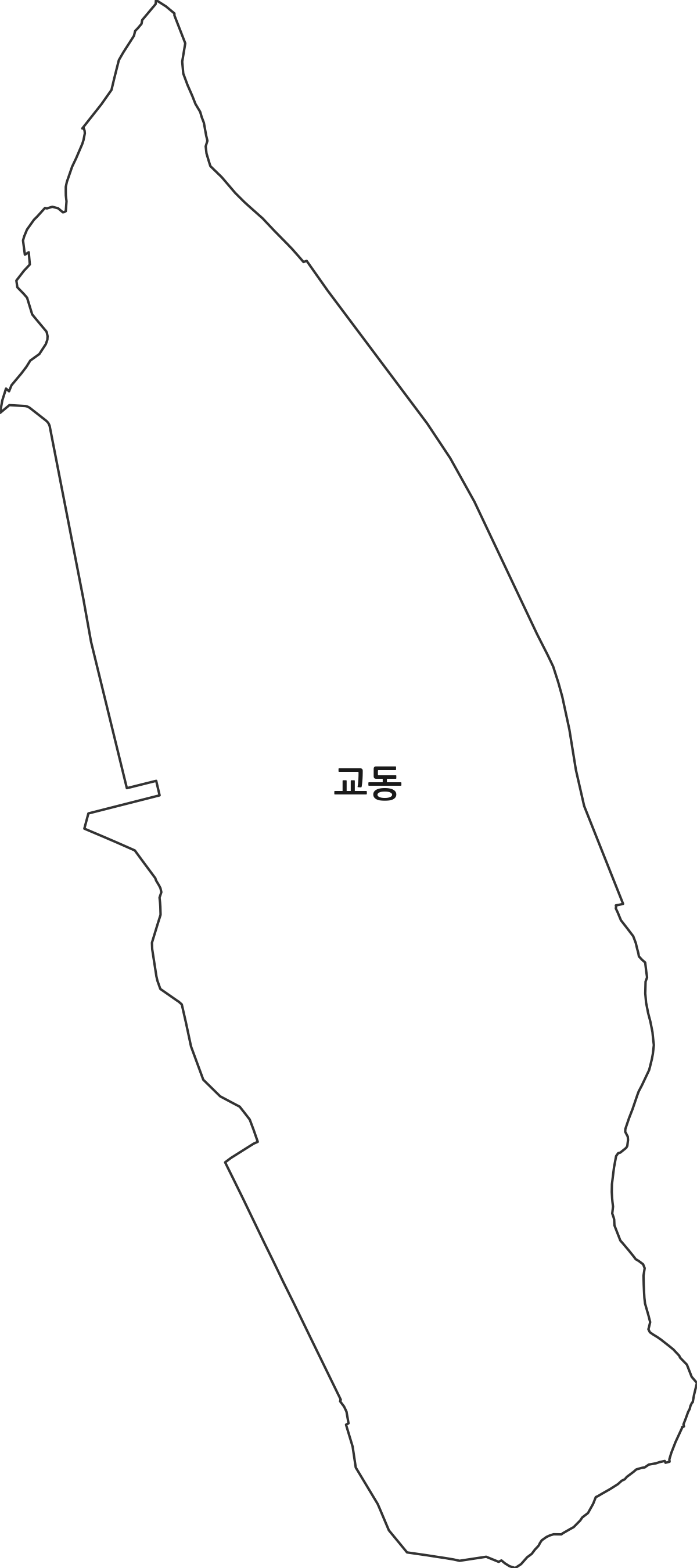 울산광역시 중구 교동 법정동 행정구역 경계 지도