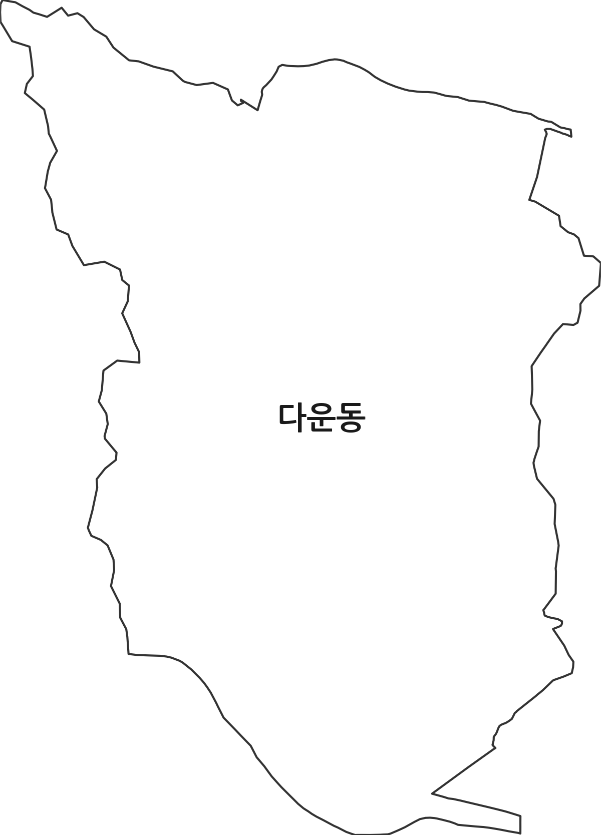 울산광역시 중구 다운동 법정동 행정구역 경계 지도