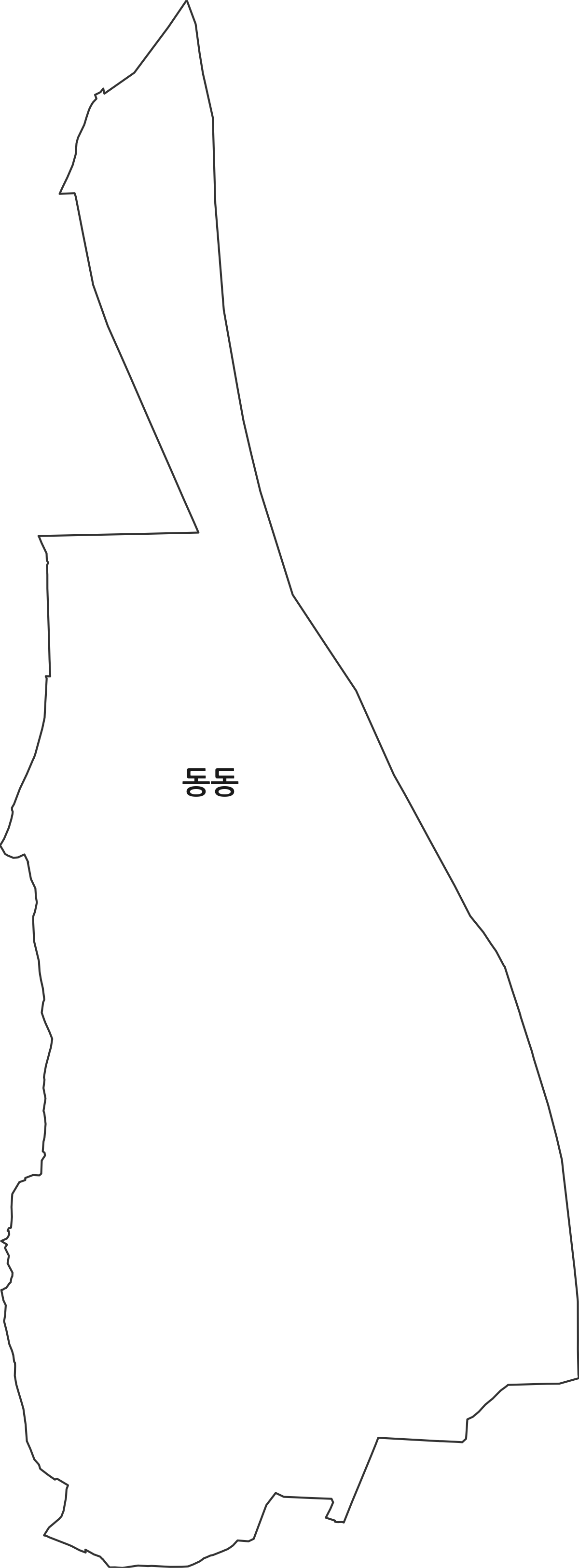 울산광역시 중구 동동 법정동 행정구역 경계 지도