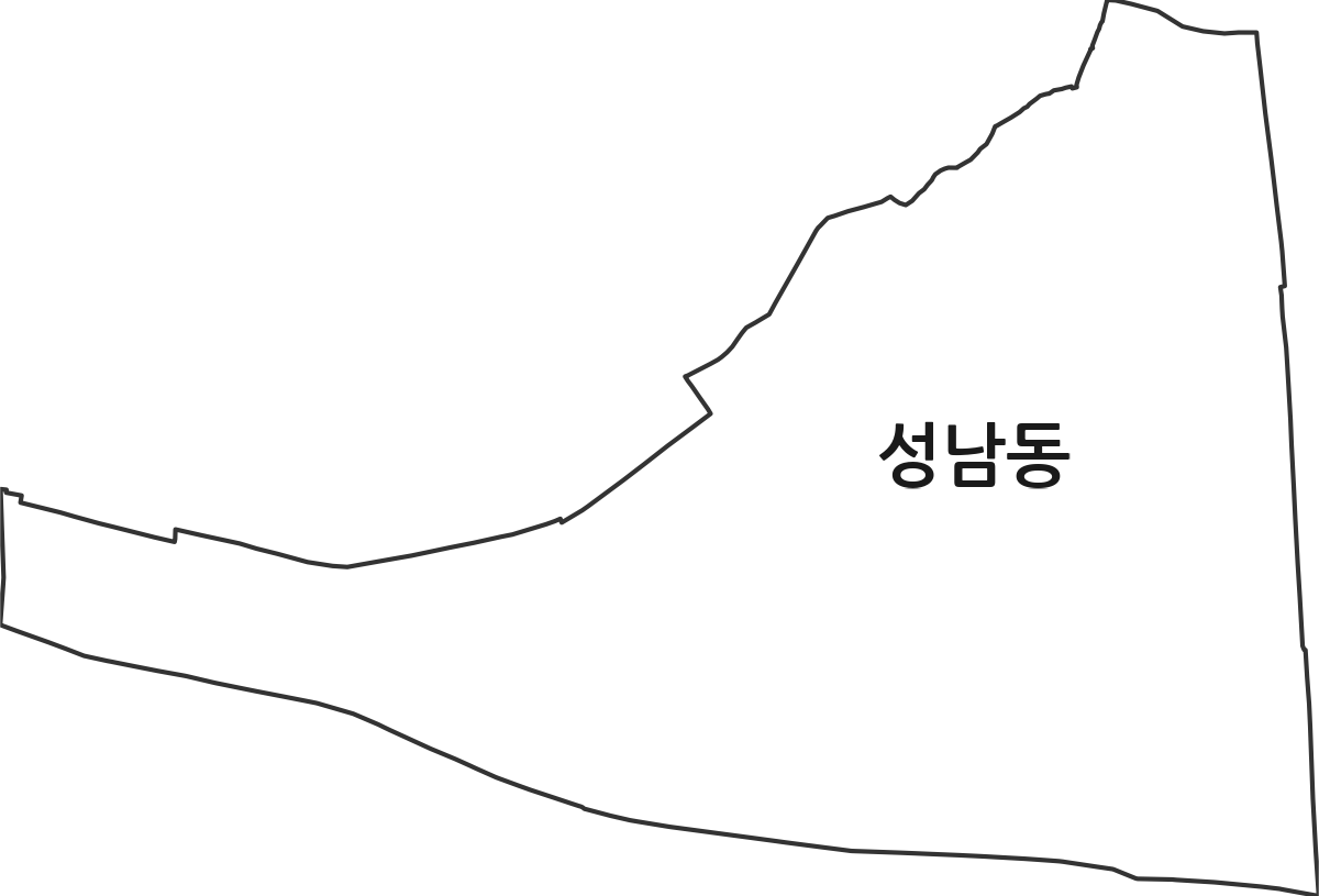 울산광역시 중구 성남동 법정동 행정구역 경계 지도