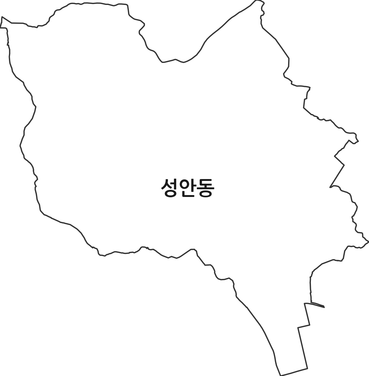 울산광역시 중구 성안동 법정동 행정구역 경계 지도