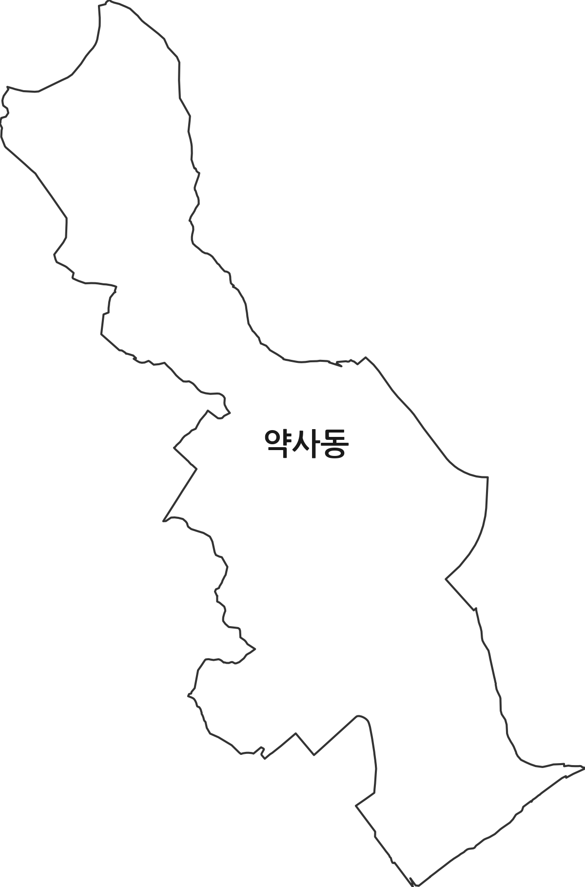 울산광역시 중구 약사동 법정동 행정구역 경계 지도