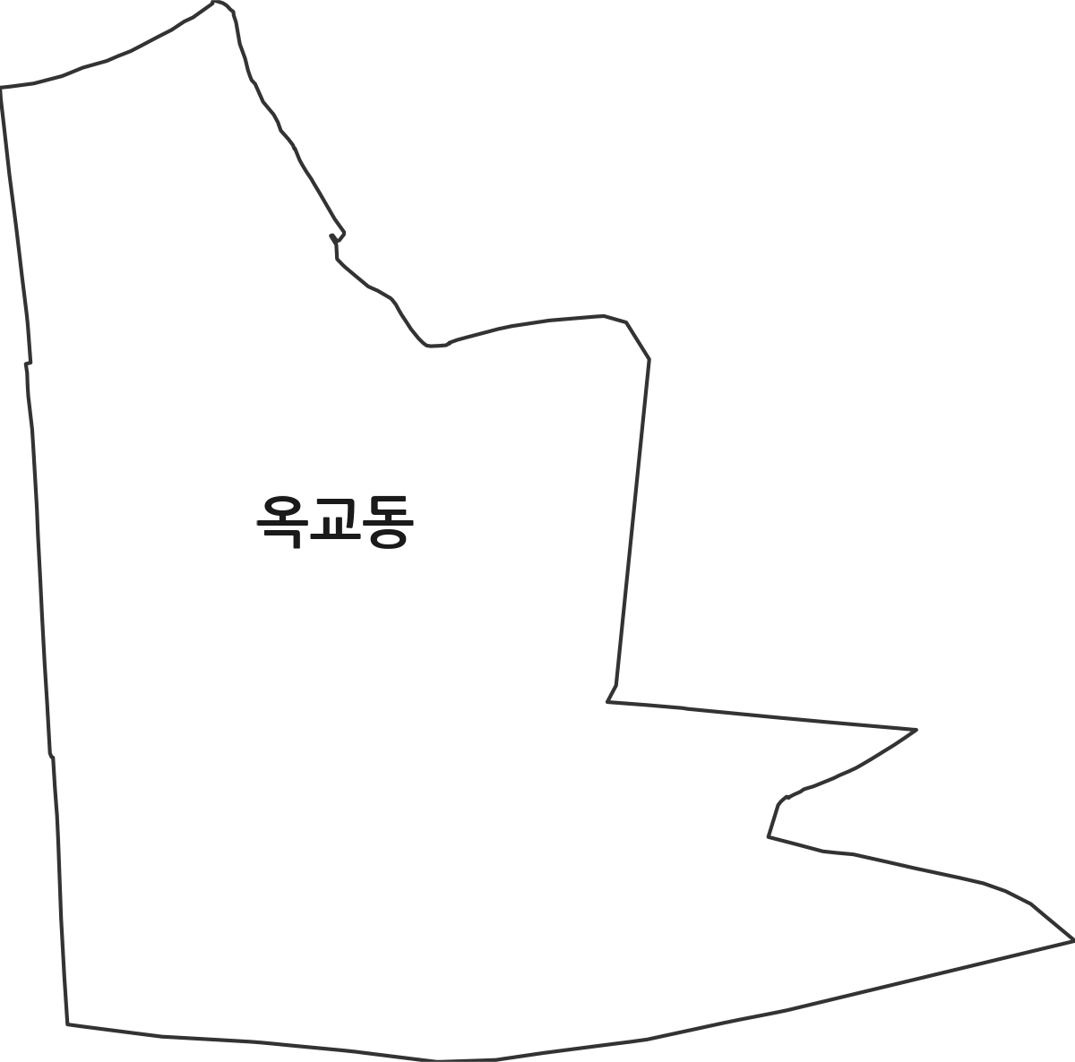 울산광역시 중구 옥교동 법정동 행정구역 경계 지도