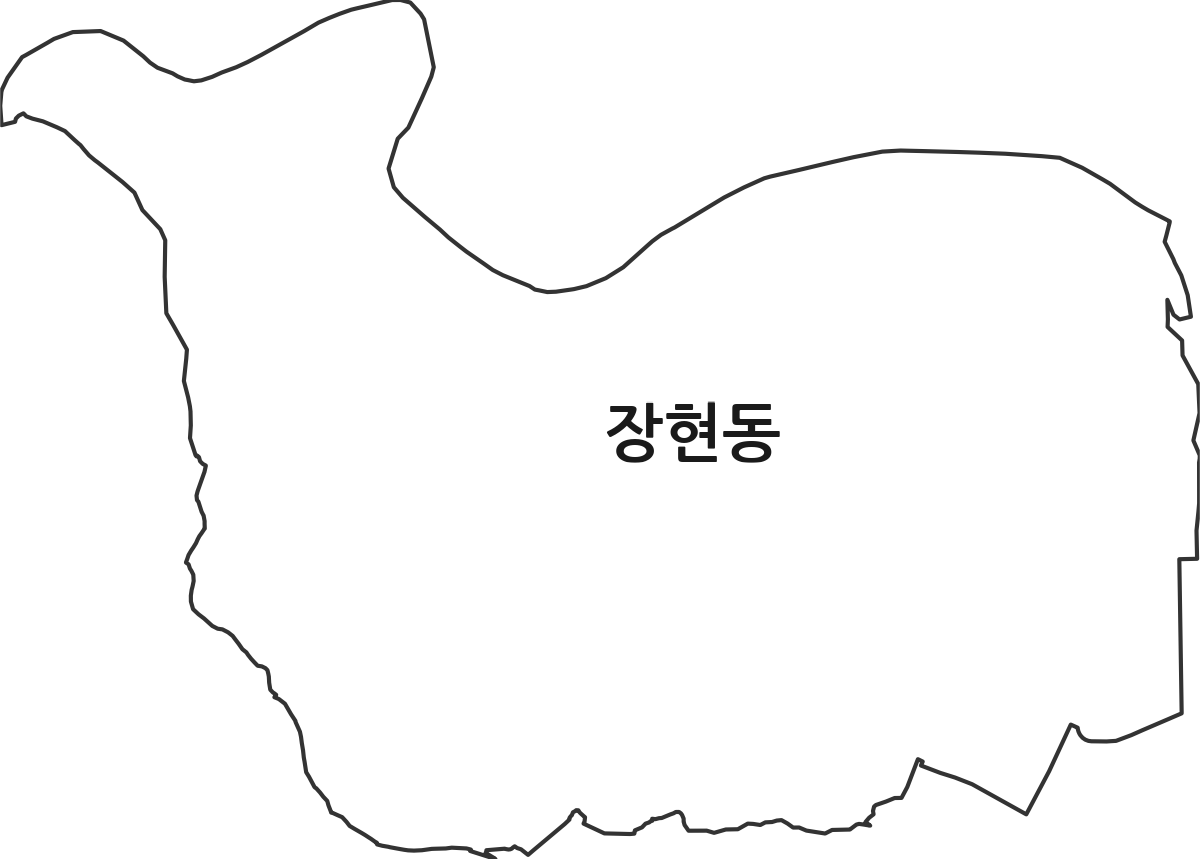 울산광역시 중구 장현동 법정동 행정구역 경계 지도