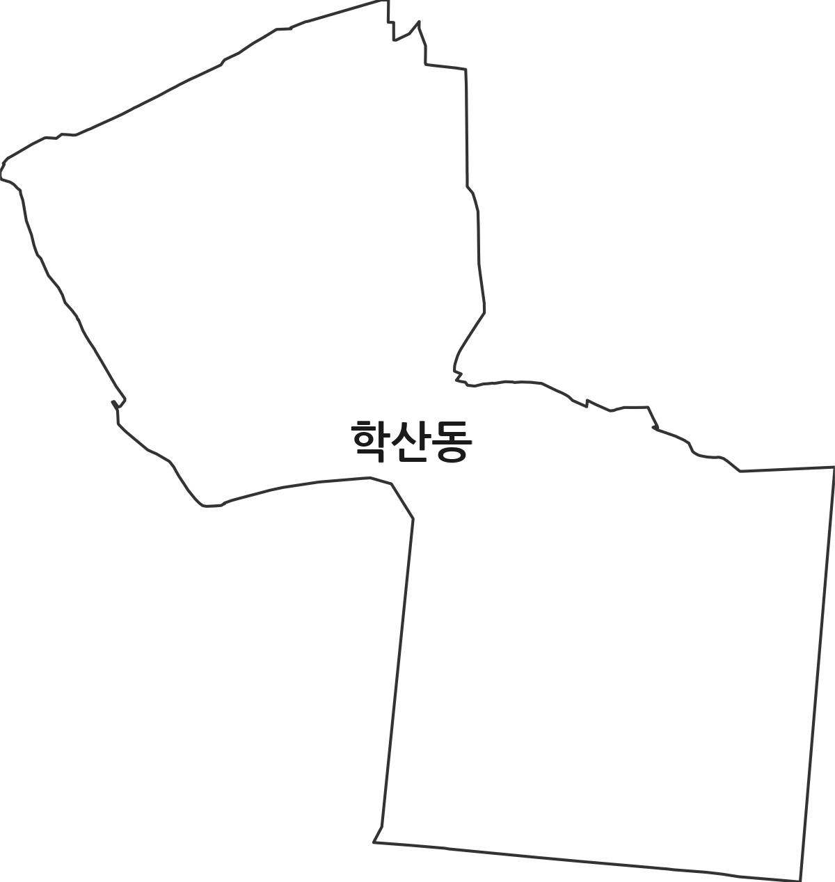 울산광역시 중구 학산동 법정동 행정구역 경계 지도