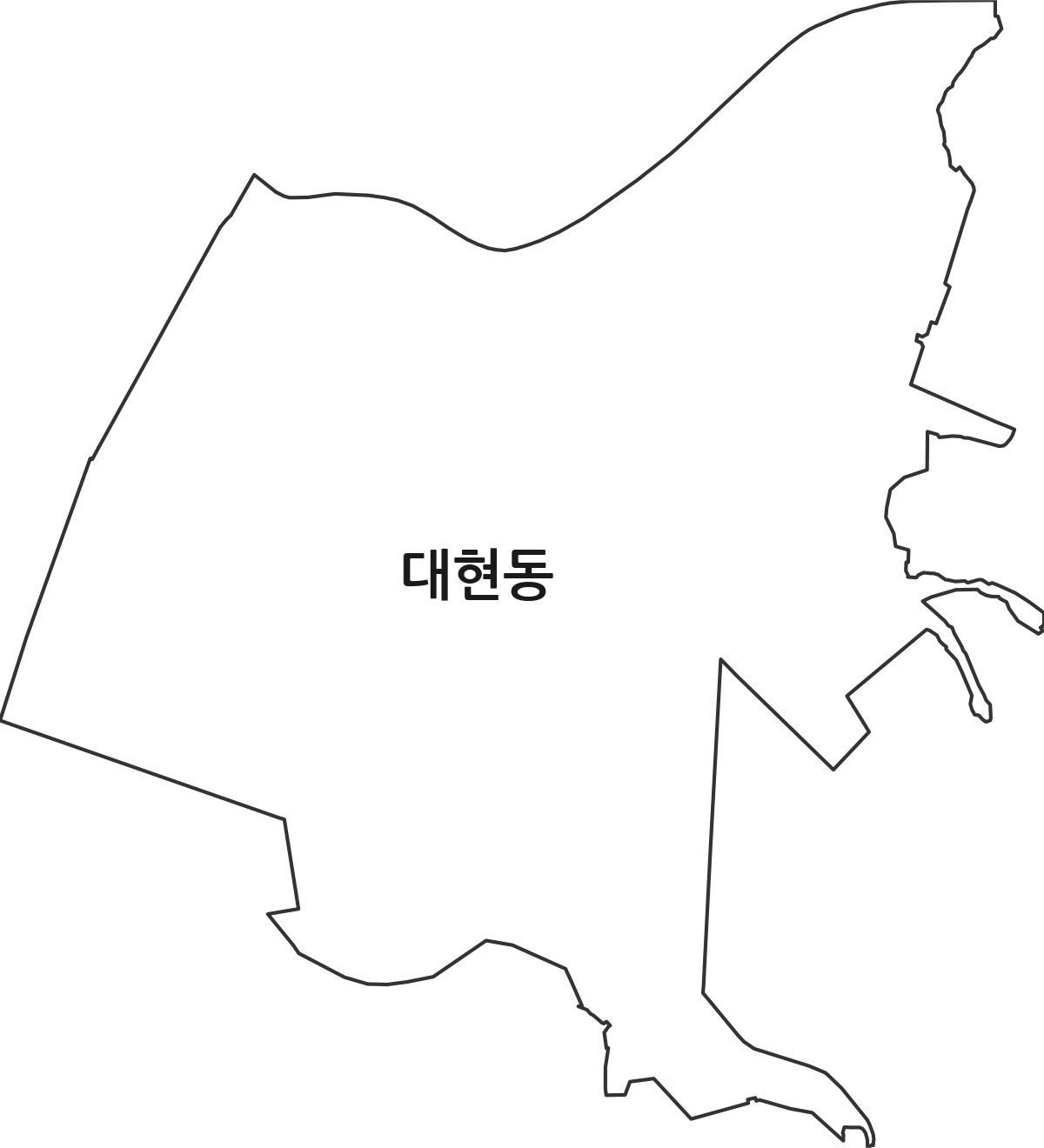 울산광역시 남구 대현동 행정동 행정구역 경계 지도