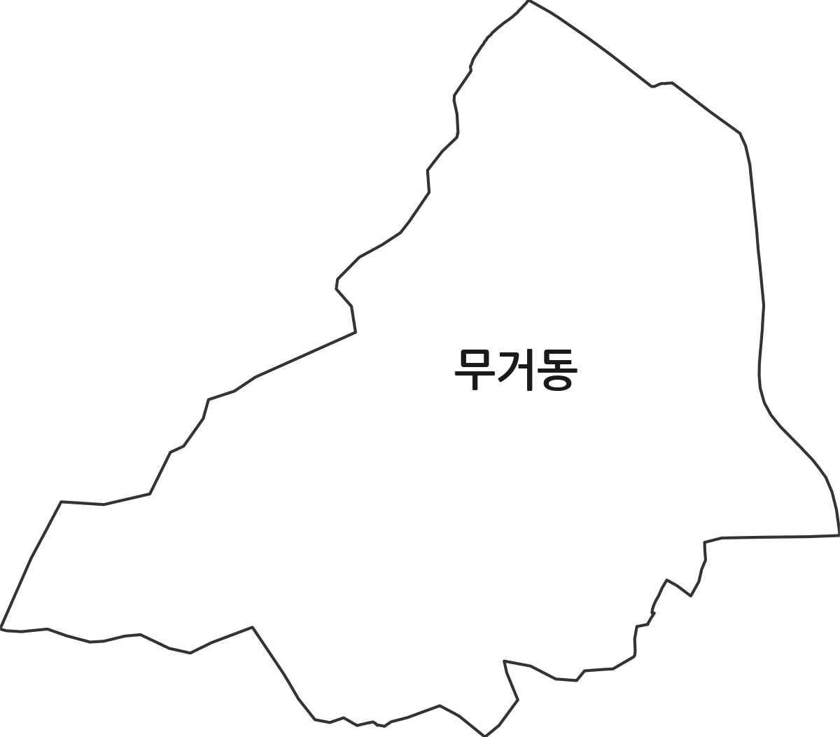 울산광역시 남구 무거동 행정동 행정구역 경계 지도