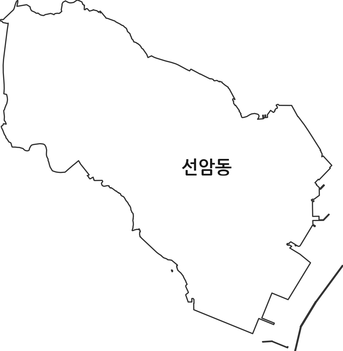 울산광역시 남구 선암동 행정동 행정구역 경계 지도