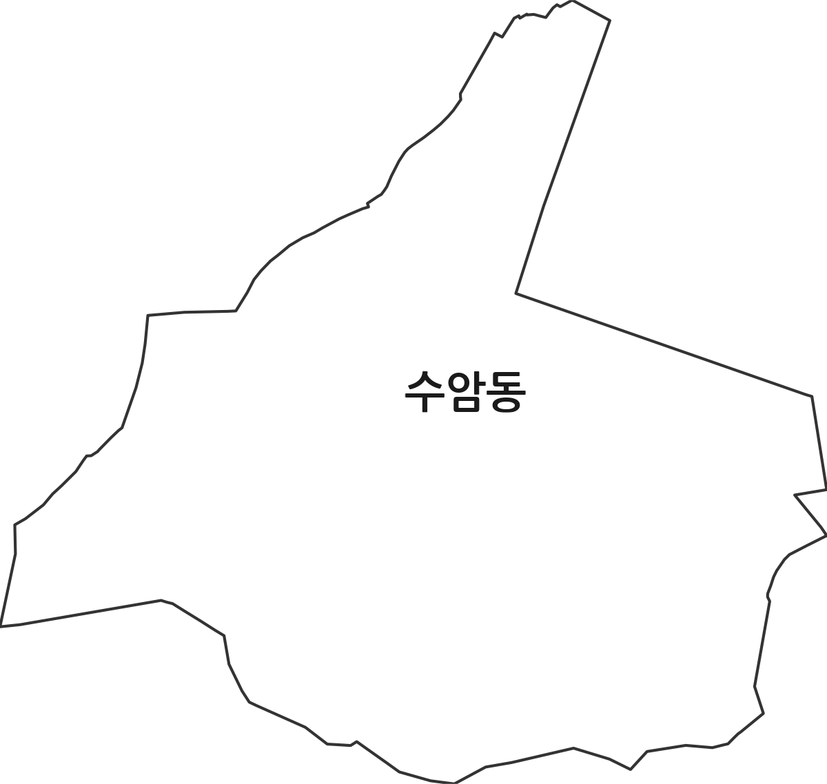 울산광역시 남구 수암동 행정동 행정구역 경계 지도