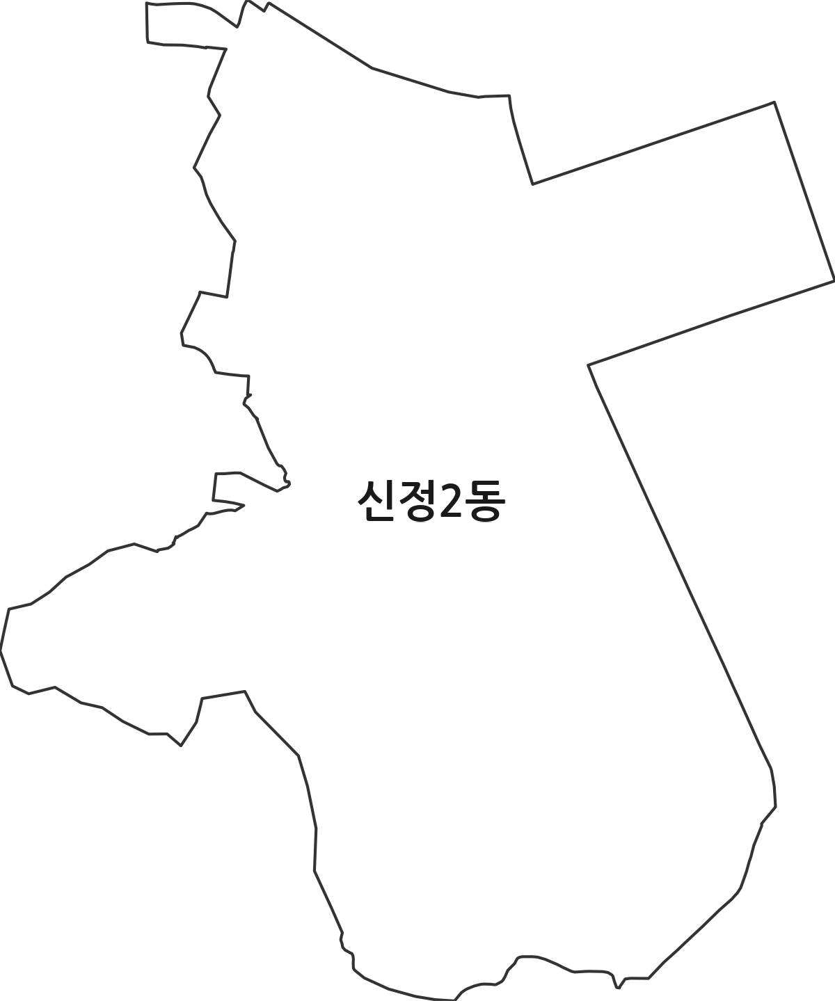 울산광역시 남구 신정2동 행정동 행정구역 경계 지도