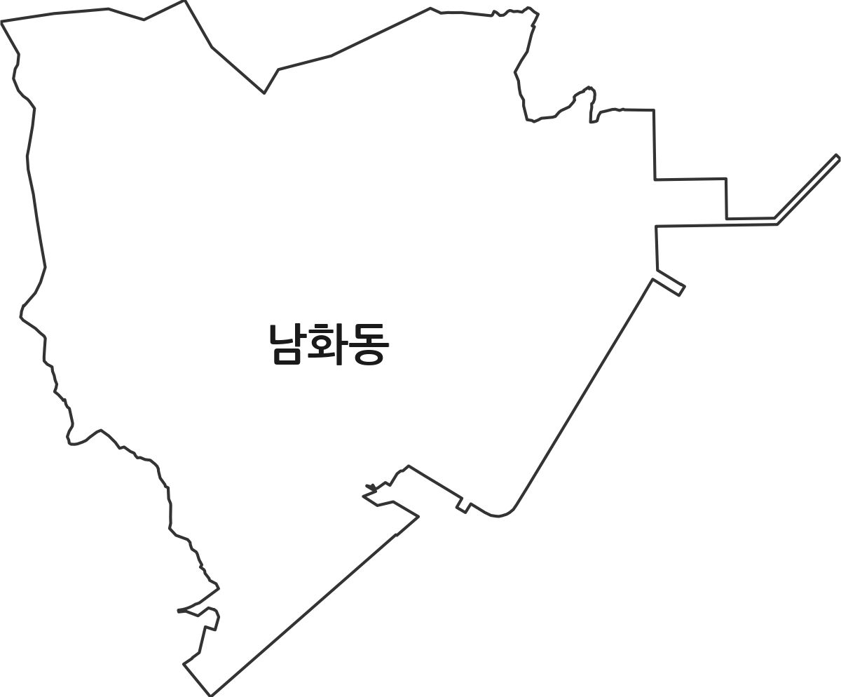 울산광역시 남구 남화동 법정동 행정구역 경계 지도