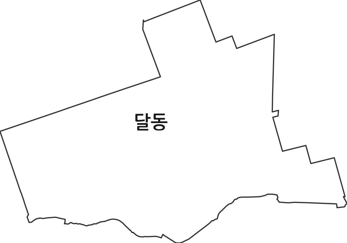 울산광역시 남구 달동 법정동 행정구역 경계 지도