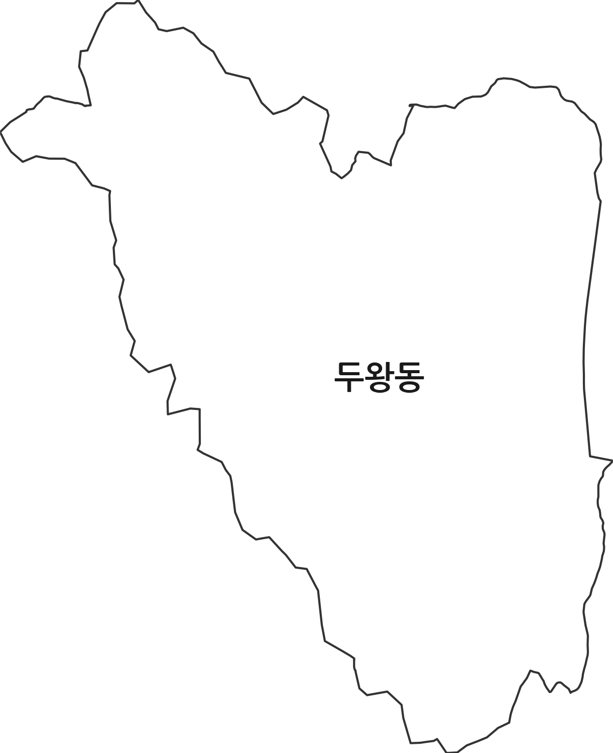 울산광역시 남구 두왕동 법정동 행정구역 경계 지도