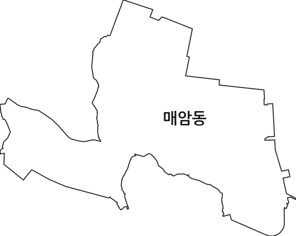 울산광역시 남구 매암동 법정동 행정구역 경계 지도