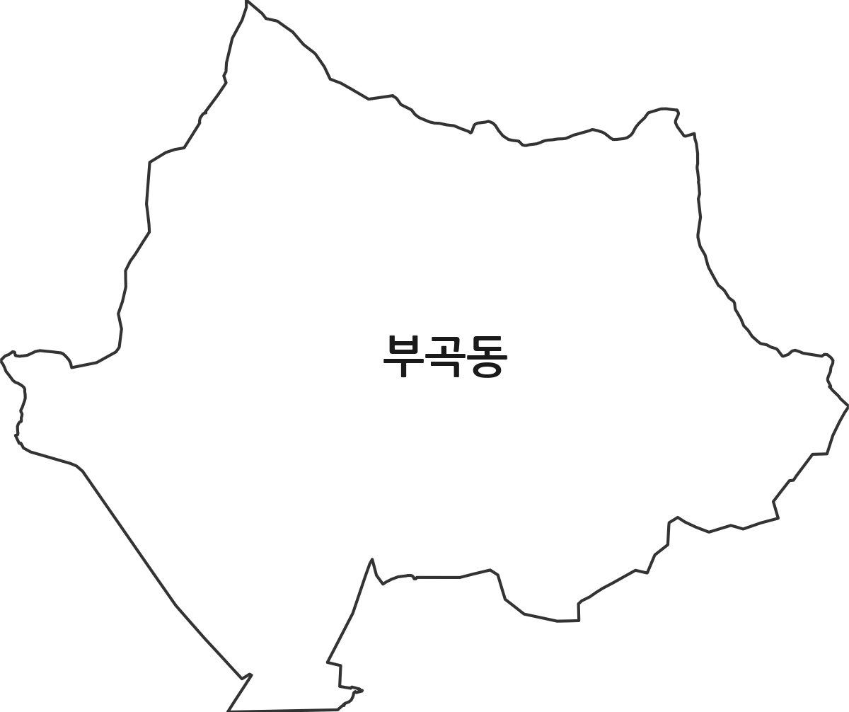 울산광역시 남구 부곡동 법정동 행정구역 경계 지도
