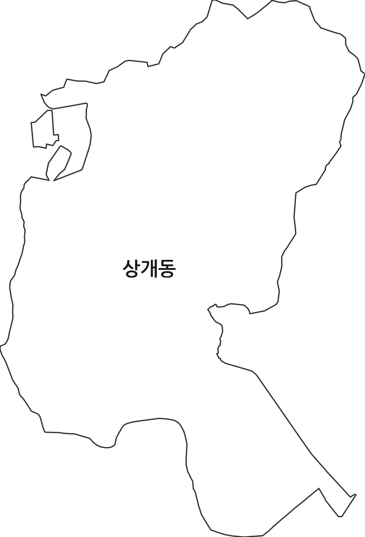 울산광역시 남구 상개동 법정동 행정구역 경계 지도