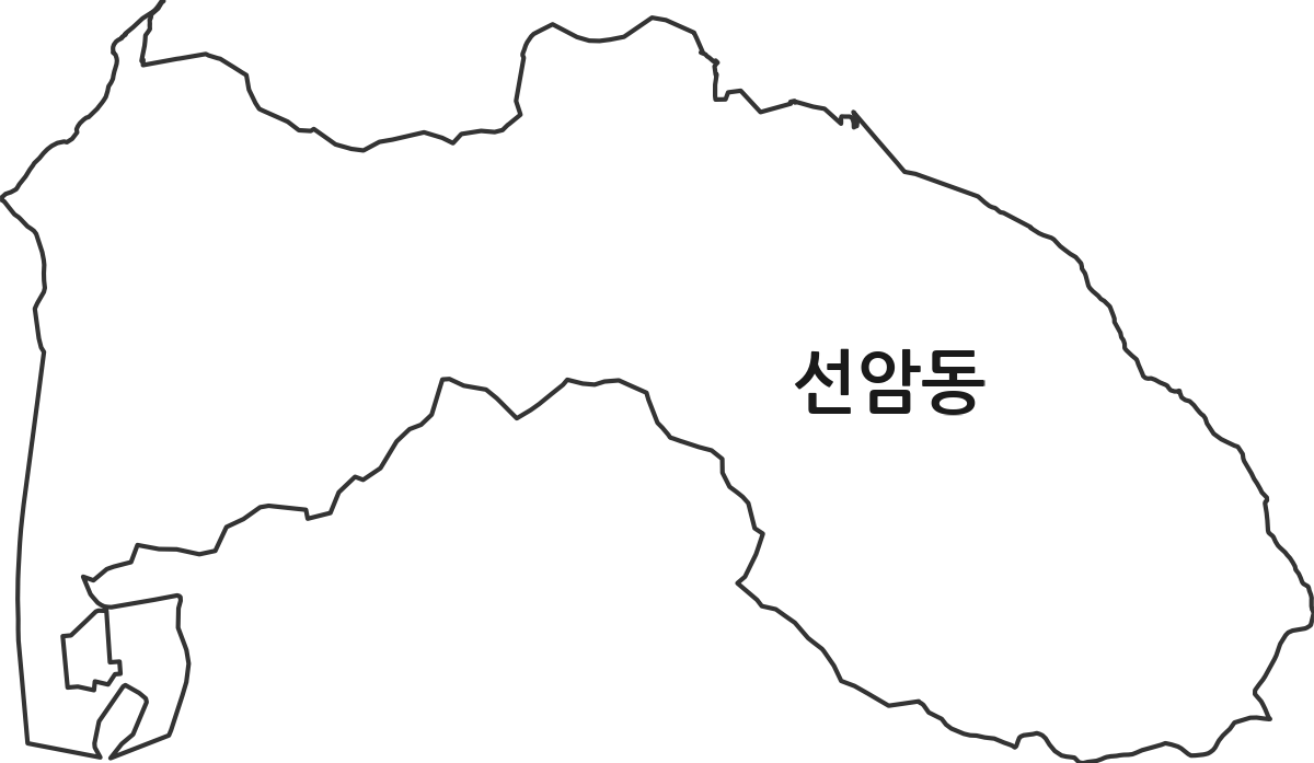 울산광역시 남구 선암동 법정동 행정구역 경계 지도
