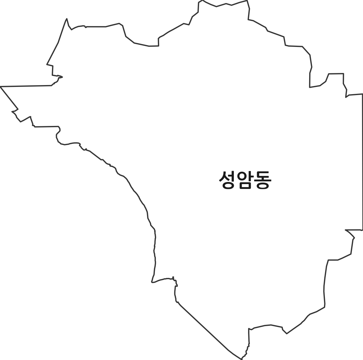 울산광역시 남구 성암동 법정동 행정구역 경계 지도