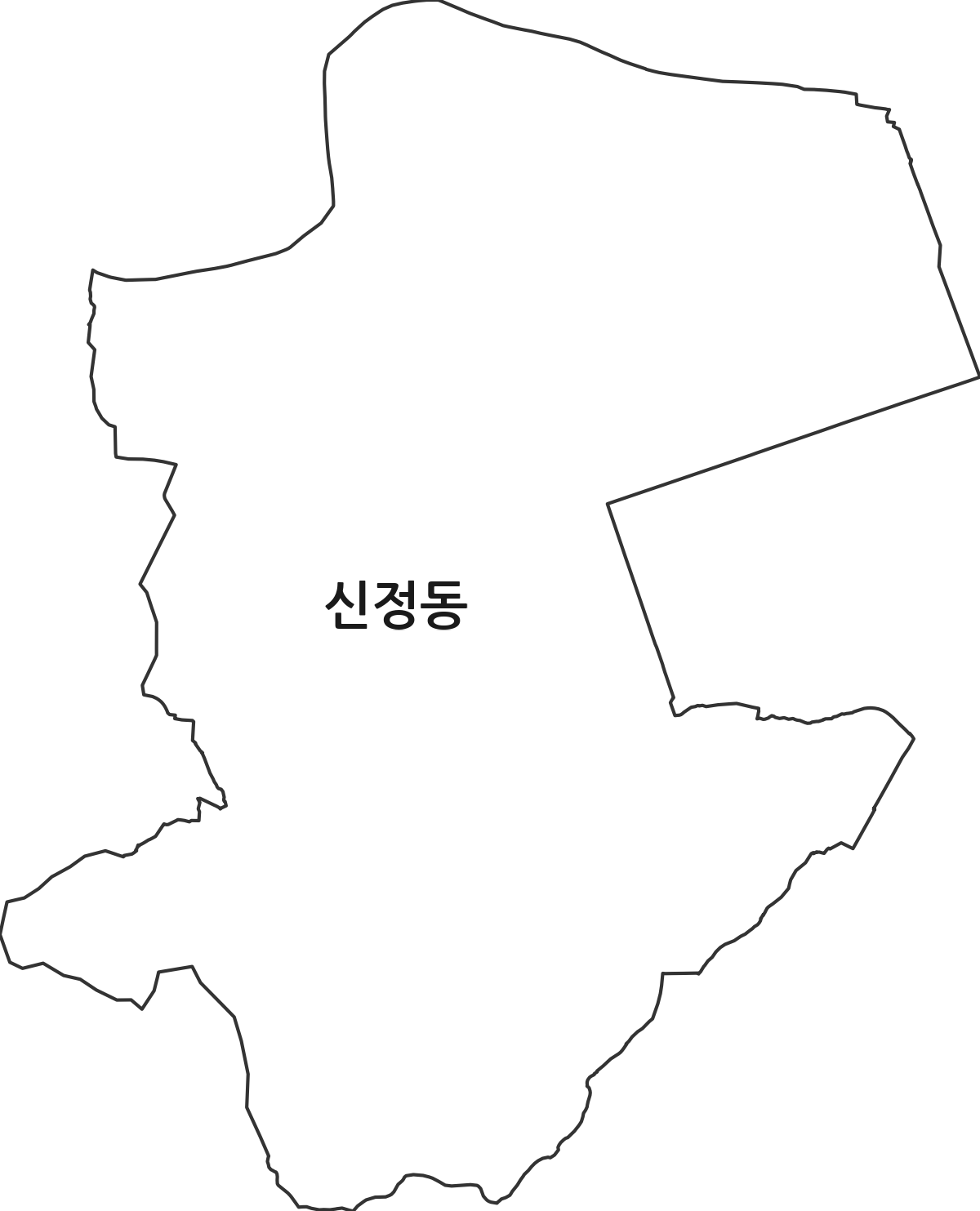 울산광역시 남구 신정동 법정동 행정구역 경계 지도