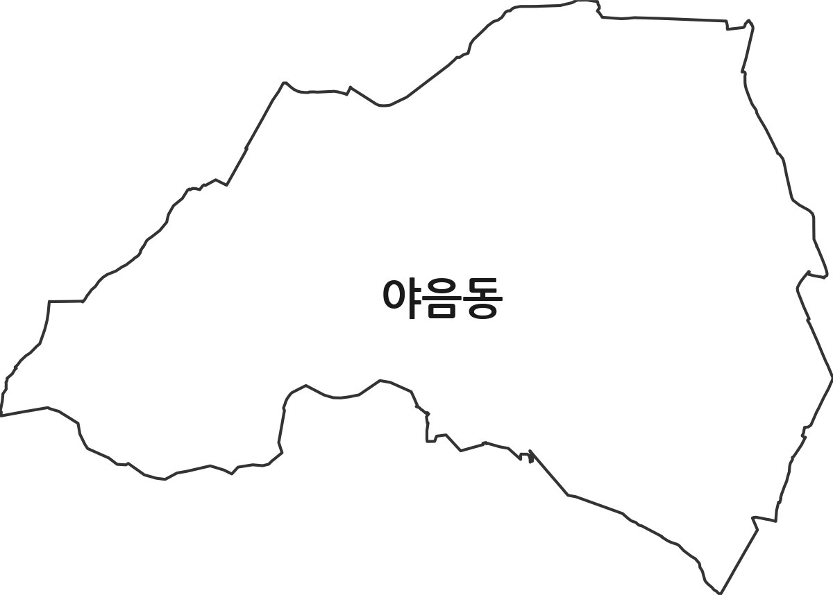 울산광역시 남구 야음동 법정동 행정구역 경계 지도