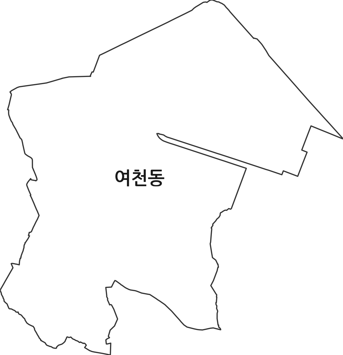 울산광역시 남구 여천동 법정동 행정구역 경계 지도