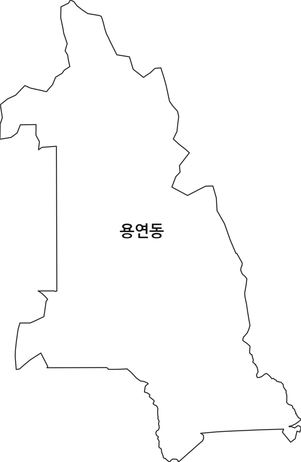 울산광역시 남구 용연동 법정동 행정구역 경계 지도