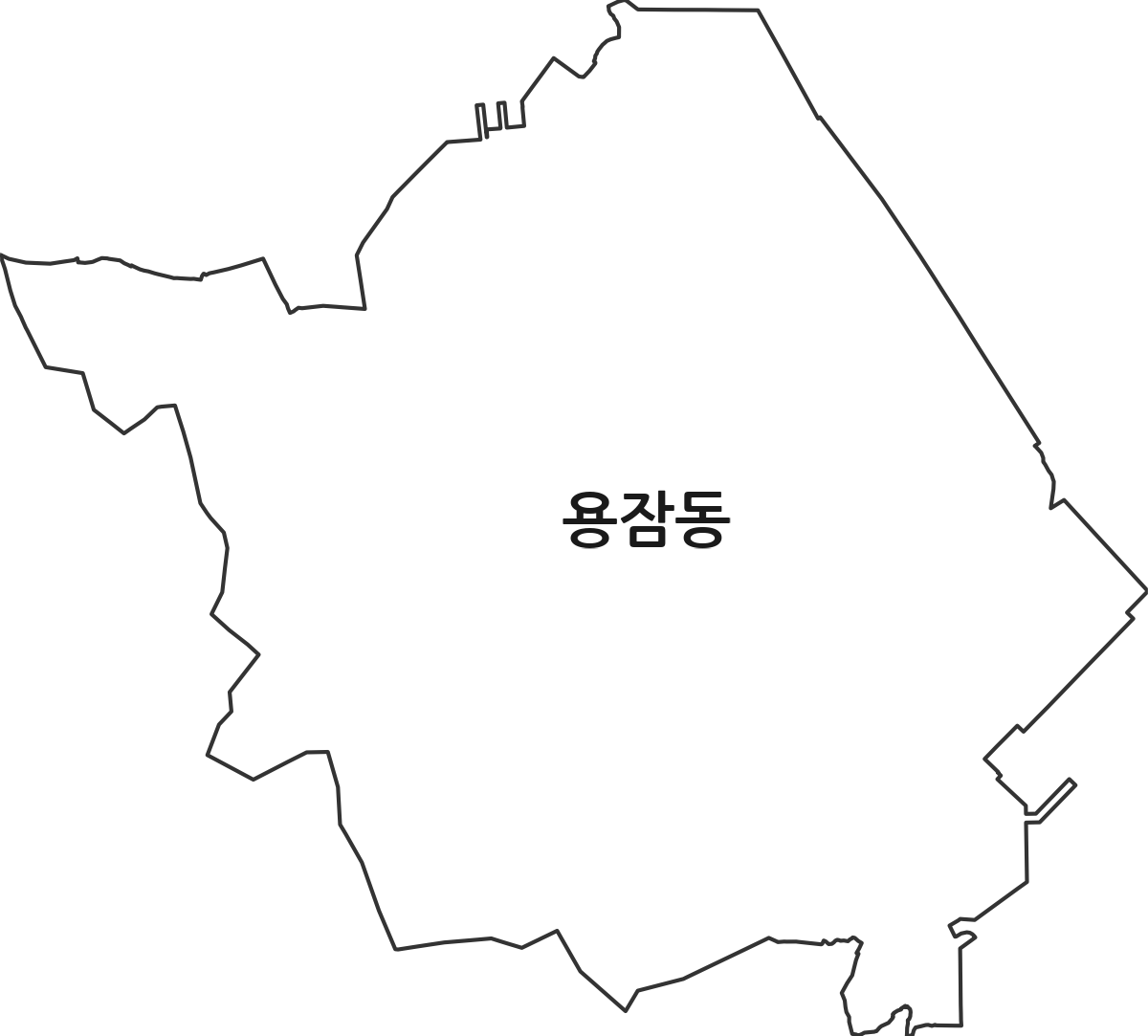 울산광역시 남구 용잠동 법정동 행정구역 경계 지도